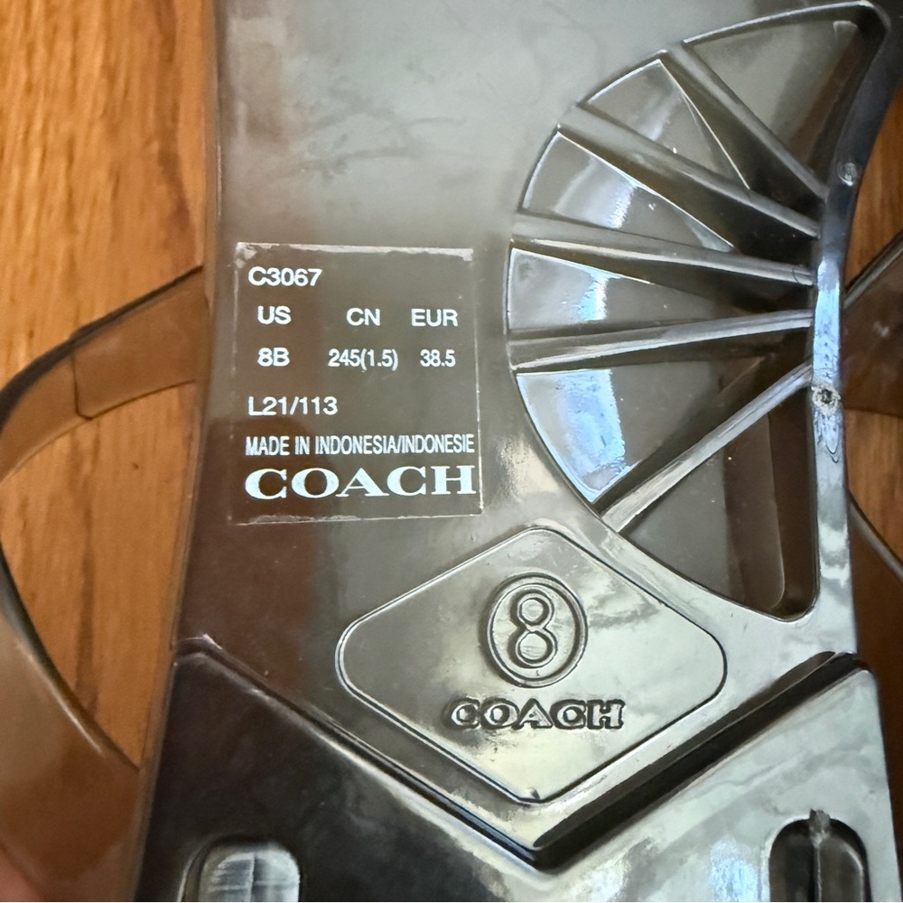 Coach Natalee black clear jelly summer sandals 8 - Picture 4 of 6